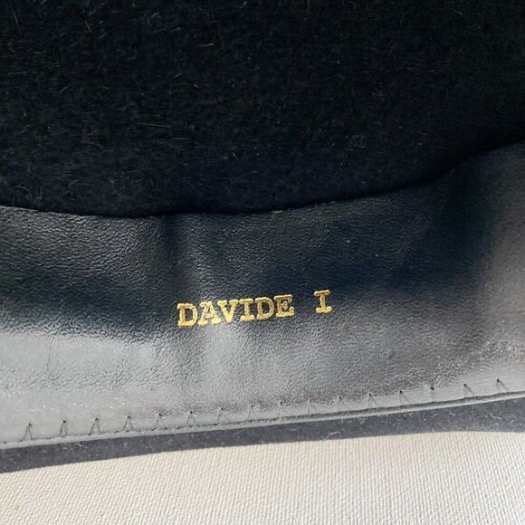 Vintage Borsalino Black Wool Mens's Fedora Hat Davide I 53cm - Picture 8 of 9